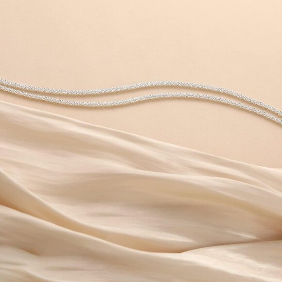 Silver Single clasp sparkle Cuban Link Waterproof Adjustable Anklet for Women - Picture 8 of 9